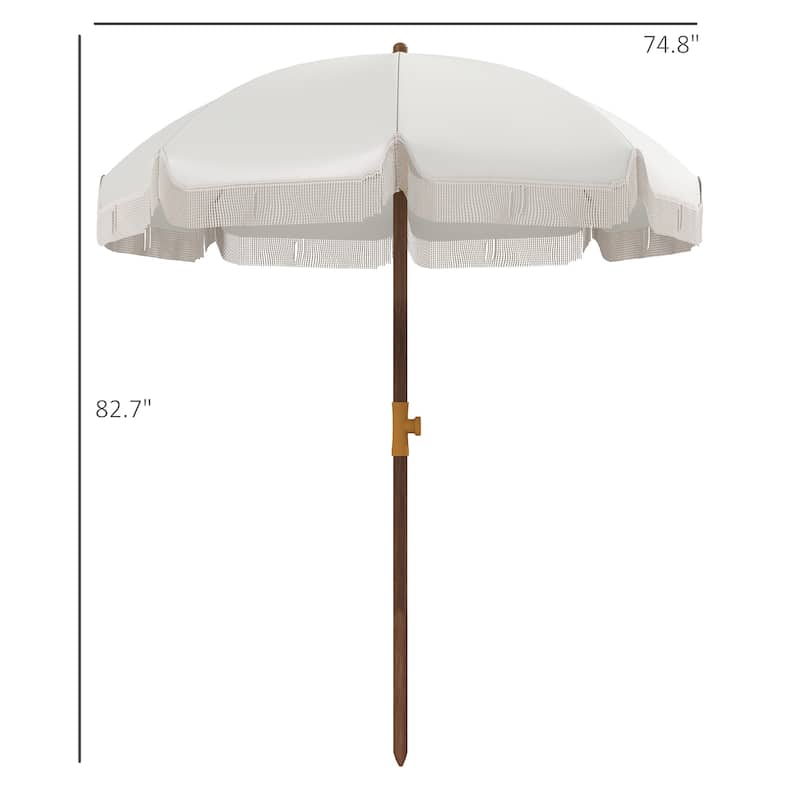 GDFStudio Outdoor Isolde Polyester Metal Beach Umbrella with UV Protection and Vented Canopy