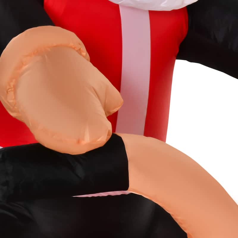 HOMCOM 5' Cool Motorcyclist Santa Inflatable Christmas Decoration, Small Outdoor Blow-Up Funny Christmas Decoration