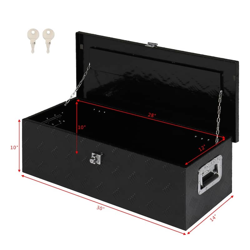 30" Aluminum 5 Pattern Toolbox Single Lock Black - N/A
