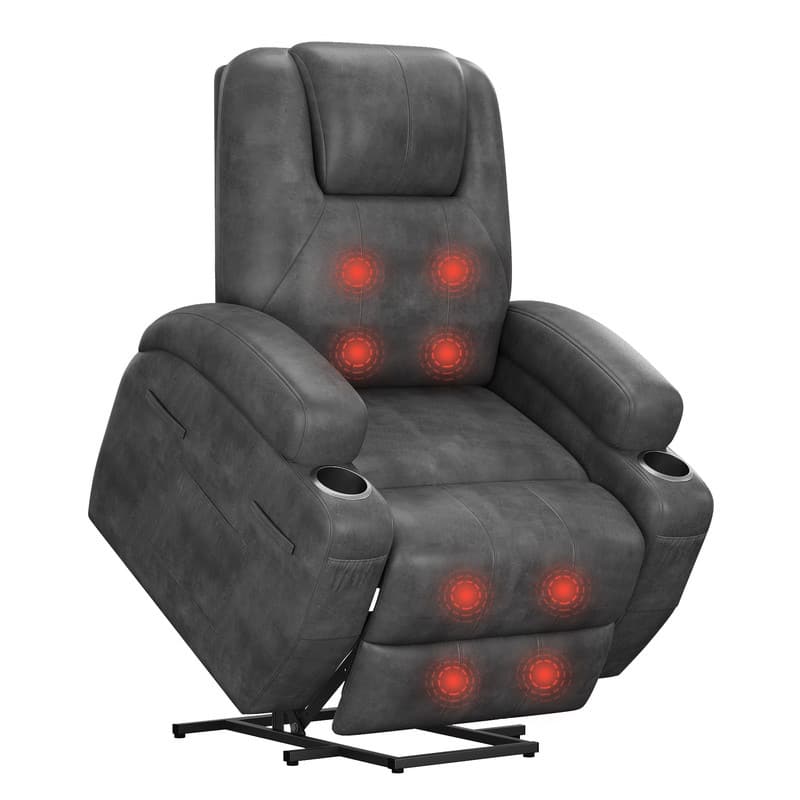 LACOO Power Lift Recliner PU Leather Reclining Chair with Massage