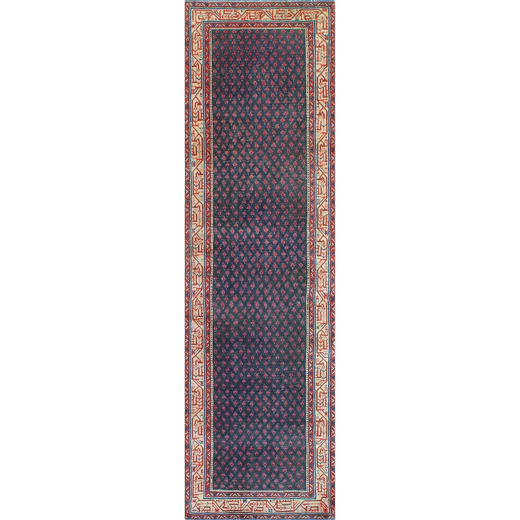 Vintage Distressed Aysel Navy/Ivory Runner - 3'5" x 12'0"