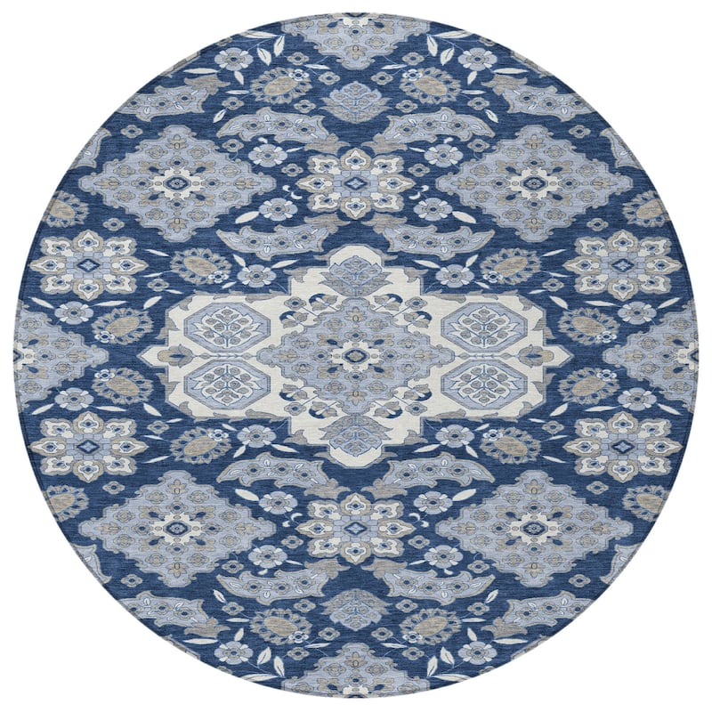 HomeRoots Medallion Traditional Rectangle Outdoor Rug