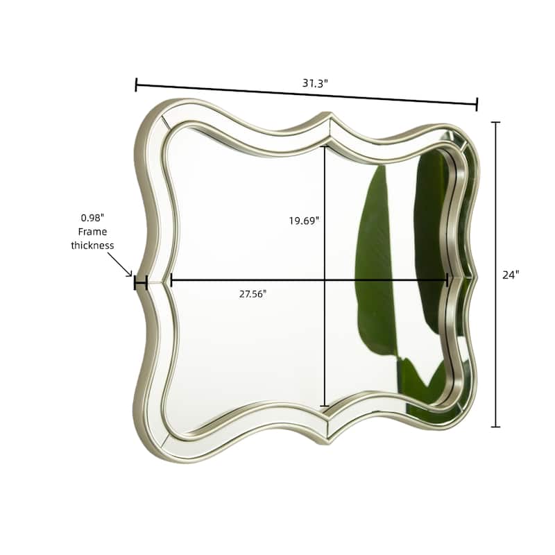 Curvilinear Gold 24" Wall Mirror