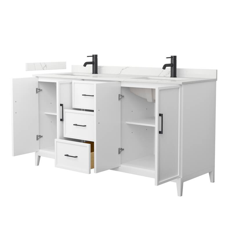 Elan 66-inch Double Vanity, Single Hole Quartz Top