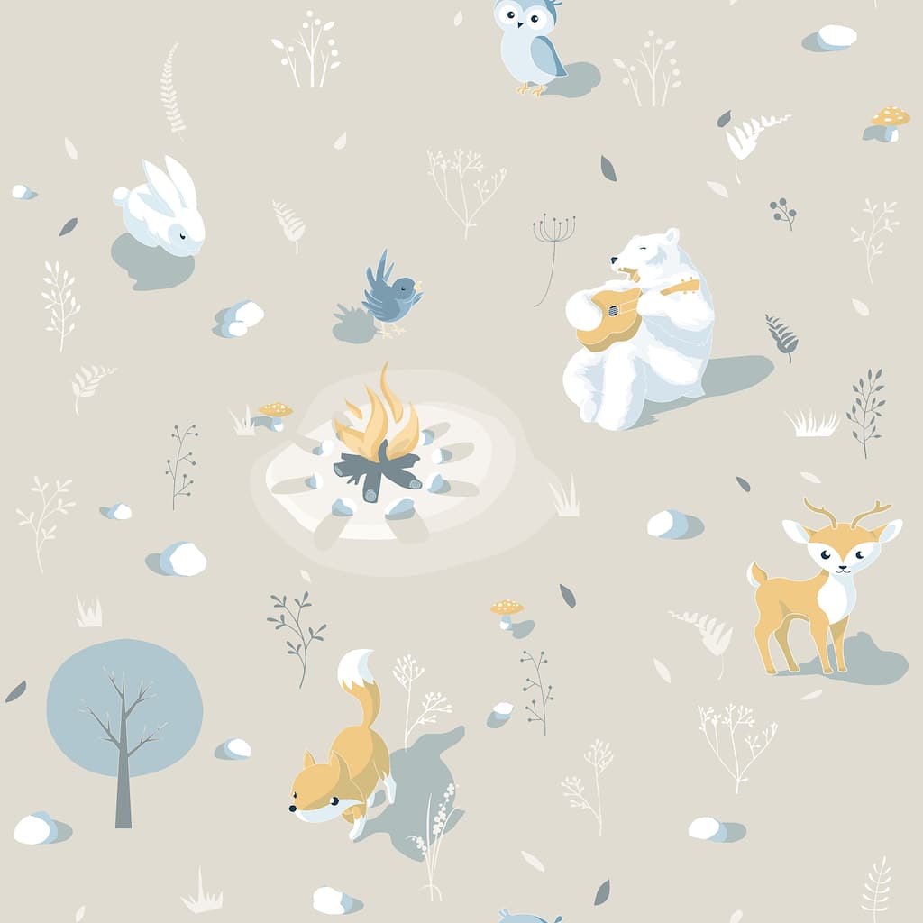 Chesapeake Jesper Beige Campfire Wallpaper - 20.9 x 396 x 0.025