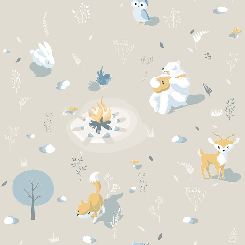 Chesapeake Jesper Beige Campfire Wallpaper - 20.9 x 396 x 0.025