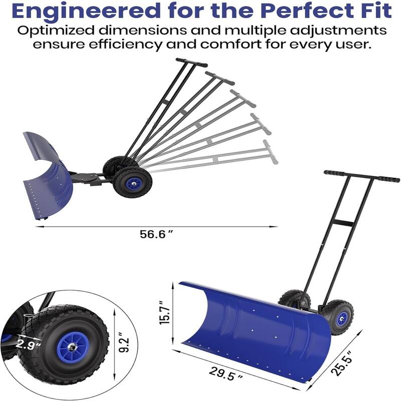 29-Inch Heavy-Duty Steel Snow Shovel Double Pole