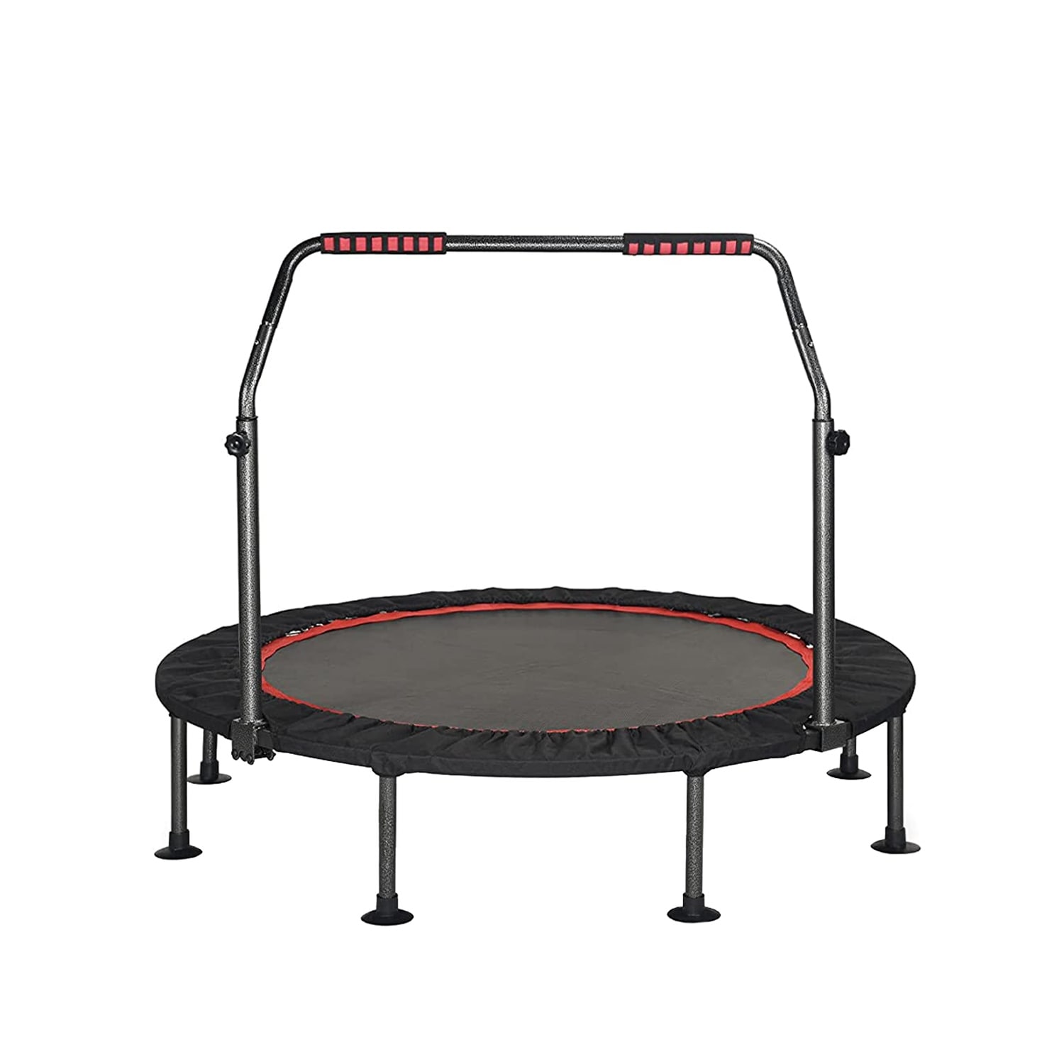 RAVS 48'' Inch Black Foldable Mini Fitness Trampoline Rebounder for Kids  and Adults with Handle