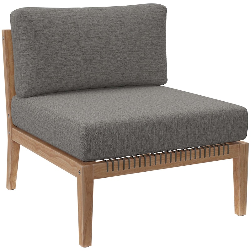 Clearwater Outdoor Patio Teak Wood 4-Piece Sectional Sofa