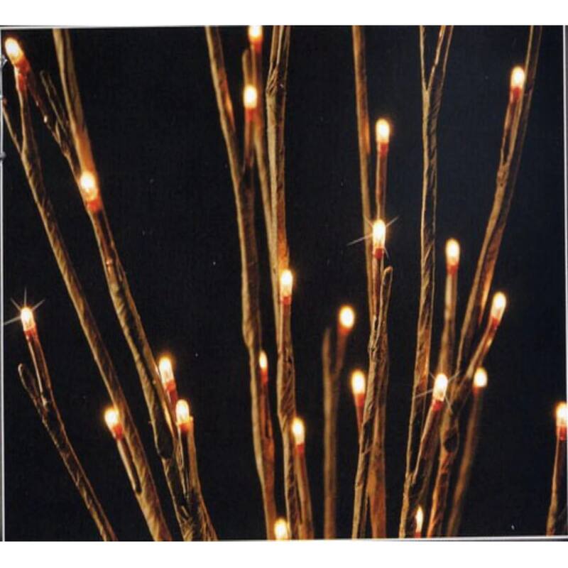 20" Brown Willow Branch Artificial Tree With Floral Clear Lights