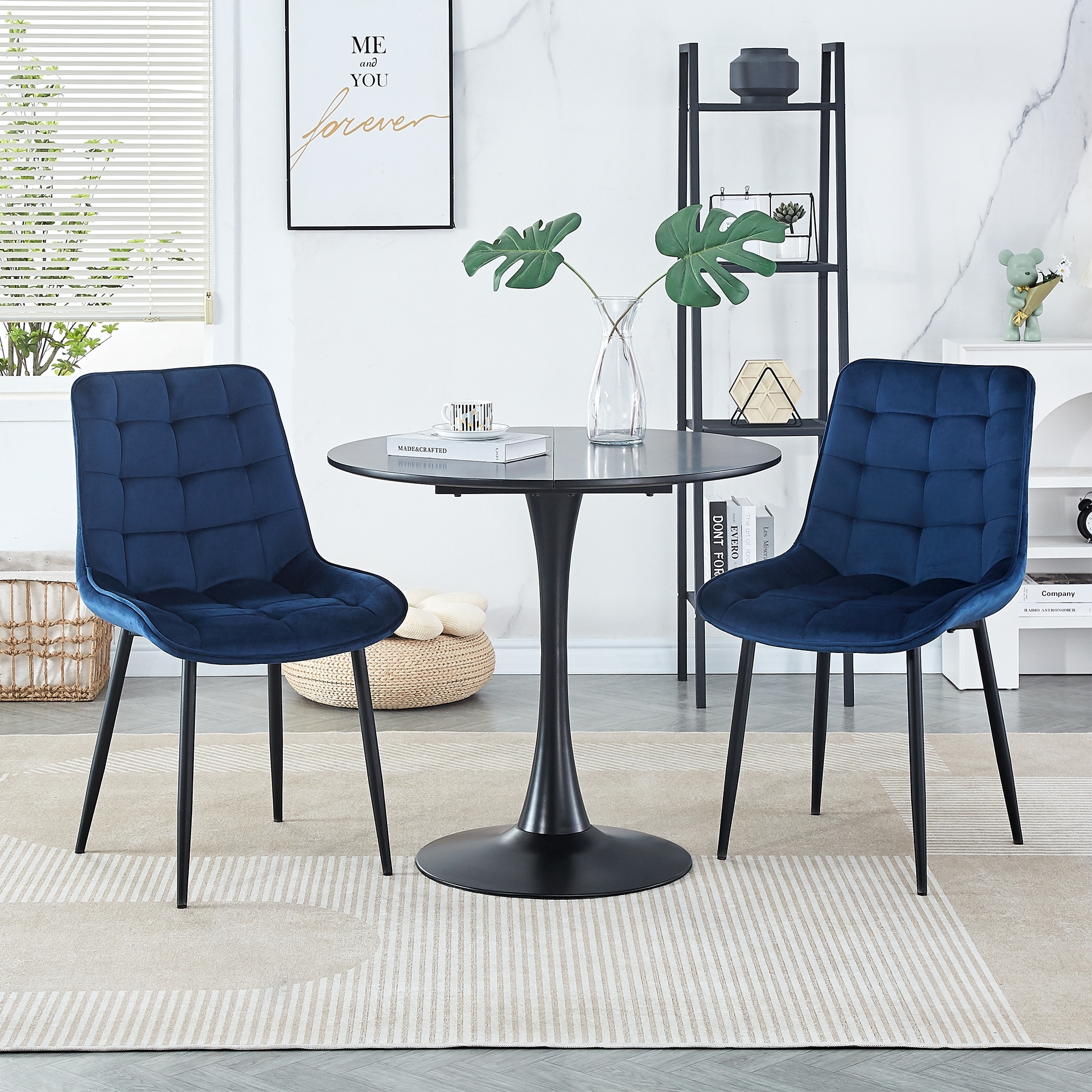 Set of 2 Modern Dining Chairs Velvet Chairs for Dining Room