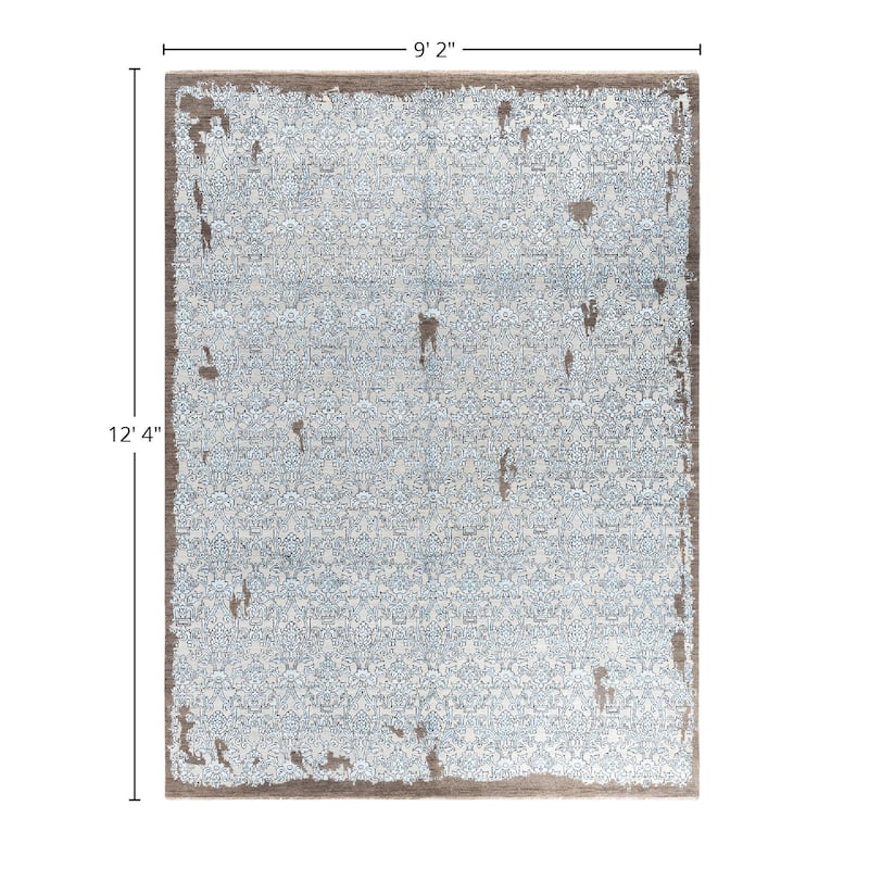 Ikat One-of-a-Kind Hand-Knotted Area Rug - Brown, 9' 2" x 12' 4" - 9' 2" x 12' 4"