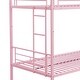 preview thumbnail 9 of 9, Pink Twin over Twin Size Metal Bunk Bed with Ladder