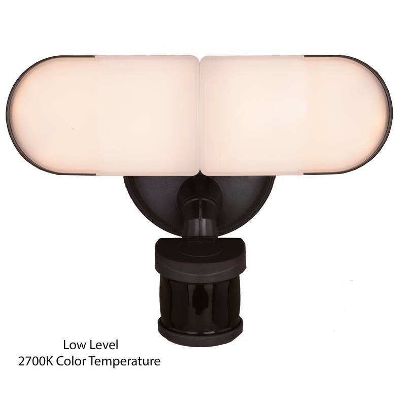 Lamdba 2 Light LED Outdoor Motion Sensor Linkable Adjustable Security Flood Light Bronze - 10.25-in W x 7-in H x 6-in D