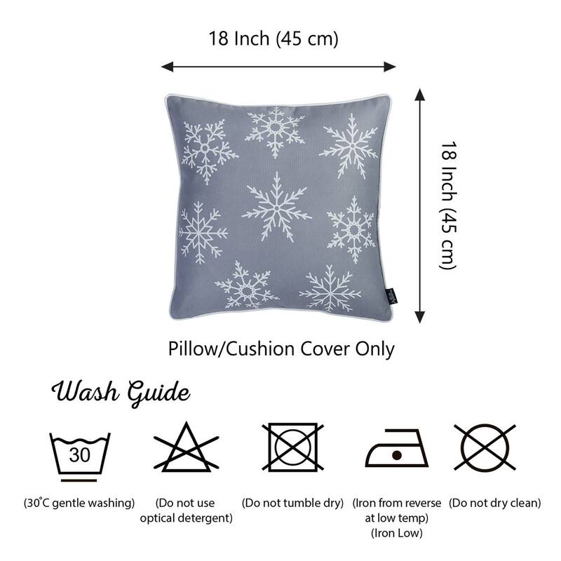 Decorative Christmas Snowflakes Single Throw Pillow Cover Square
