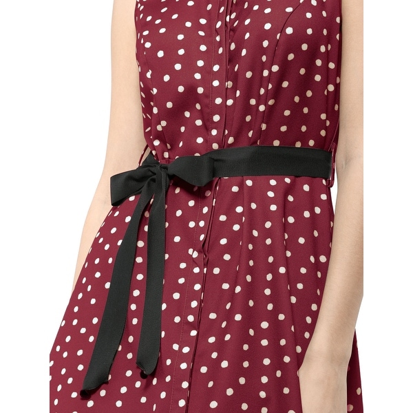red polka dot shirt dress