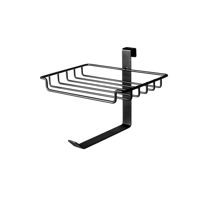 Bath Bliss Over the Tank Tissue Dispenser with Wipe Holder in Matte Black - 7"x 7"x 6"