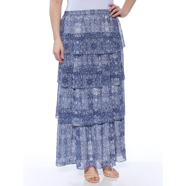 navy chiffon maxi skirt