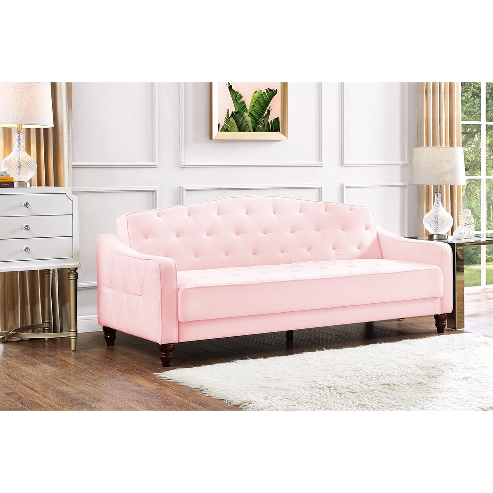 Pink Solid Vintage Sofas Bed Bath Beyond