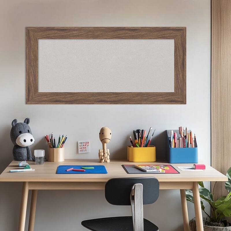 Pia Medium Brown Framed Cork Board - Bulletin Board, Organization Board, Pin Board