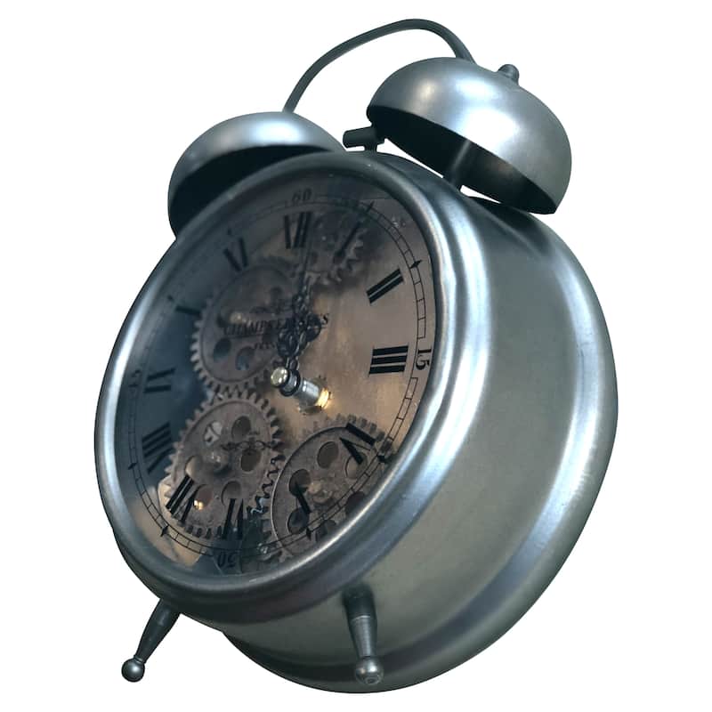 Yosemite Home Decor Brass Gear II Table Top Clock - 10 x 7.5 x 3
