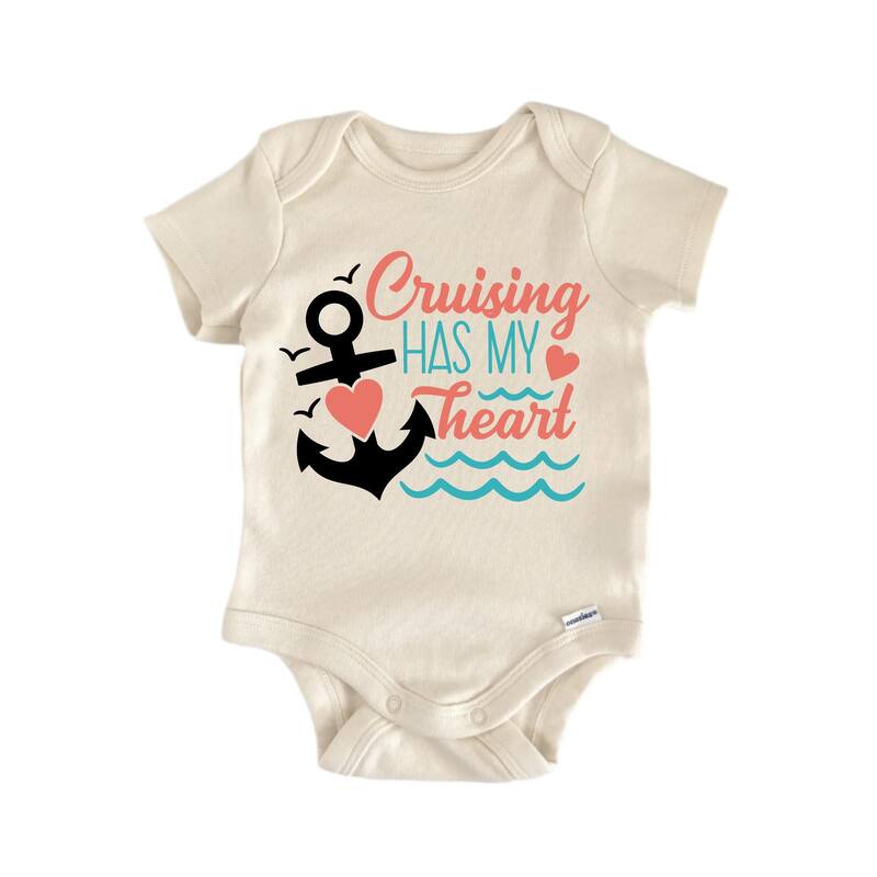 Cruising Has My Heart Cruise Boat - Baby Boy Girl Clothes Bodysuit Funny Cute - White - 0-3M