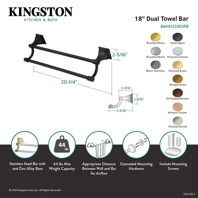 Monarch 18-Inch Dual Towel Bar