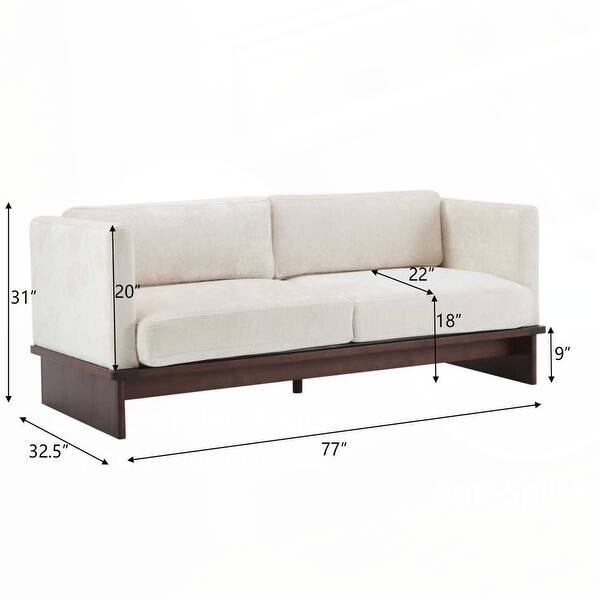 Square Arm Modern 3 Seater Boucle Sofa Upholstered Couch - Bed Bath ...