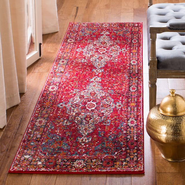 SAFAVIEH Vintage Hamadan Hayriye Traditional Oriental Rug - 2'3" x 16' Runner - Red/Multi
