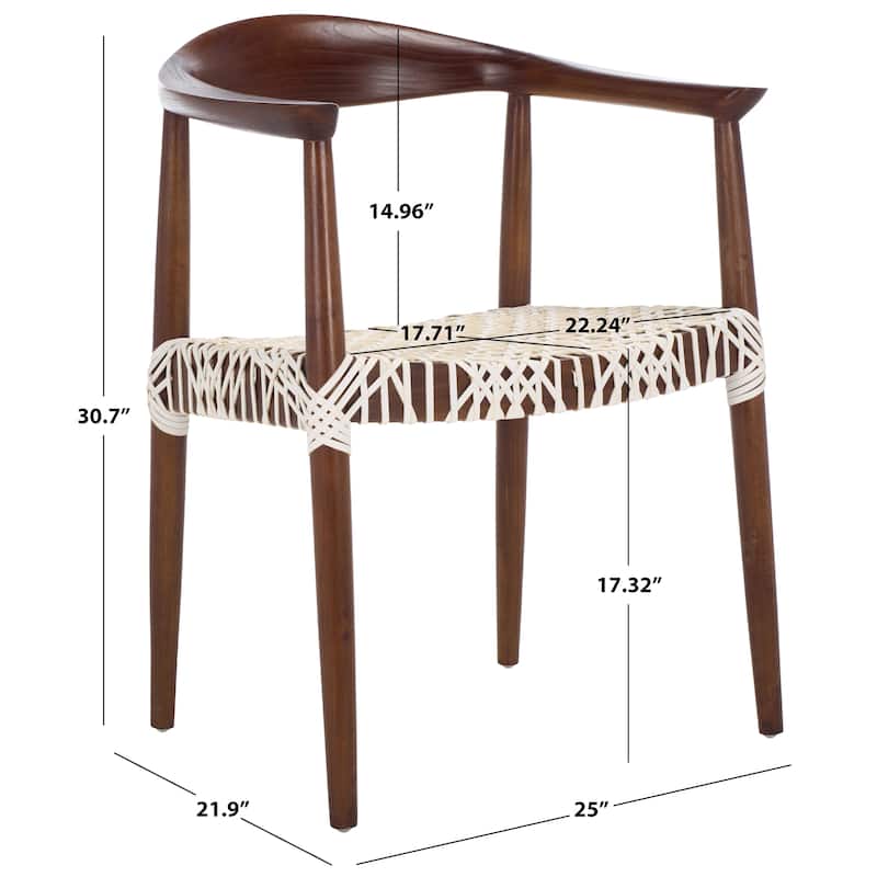 SAFAVIEH Trix Bandelier Black Dining Arm Chair - 24.8" x 18.9" x 30.7" - 25"W x 19"D x 31"H