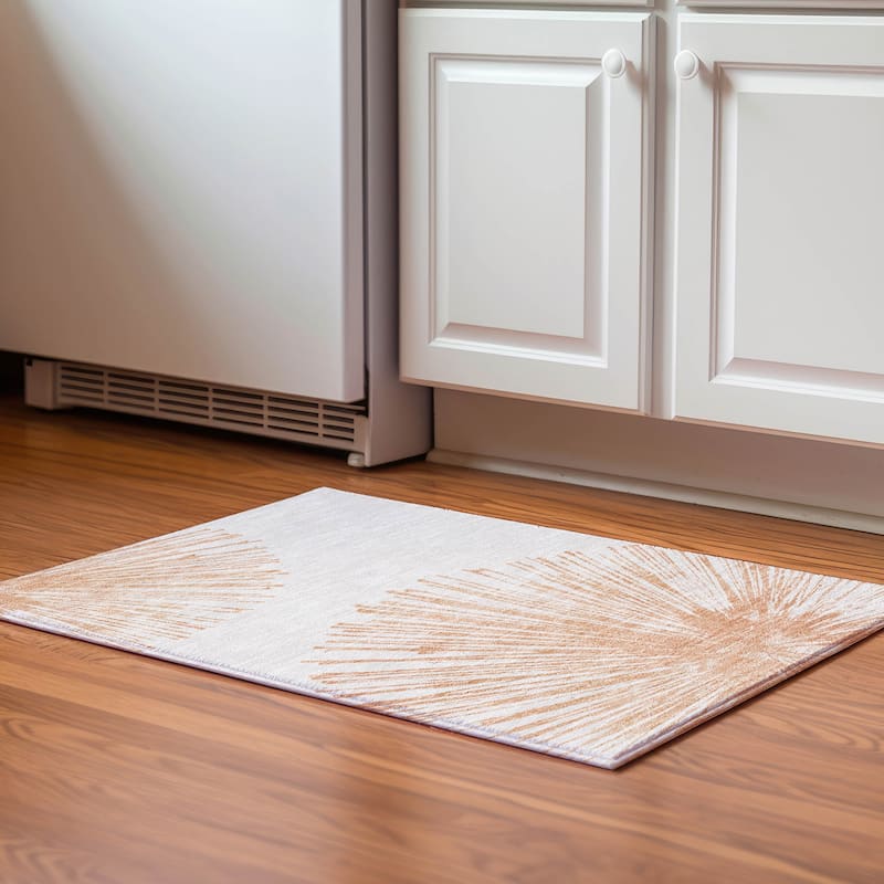 Premium Washable Super Soft Abstract Blast Mayfield Rug - Salmon - 1' 8" x 2' 6" - Rectangle