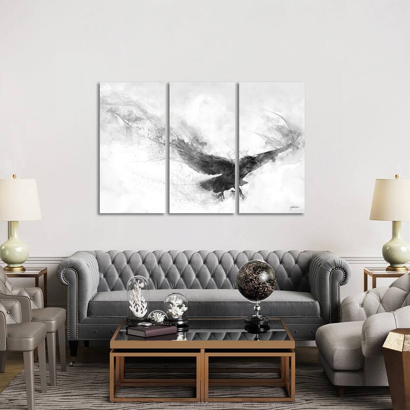iCanvas "Raven's Flight" by Steve Goad 3-Piece Canvas Wall Art Set - 40x60x1.5