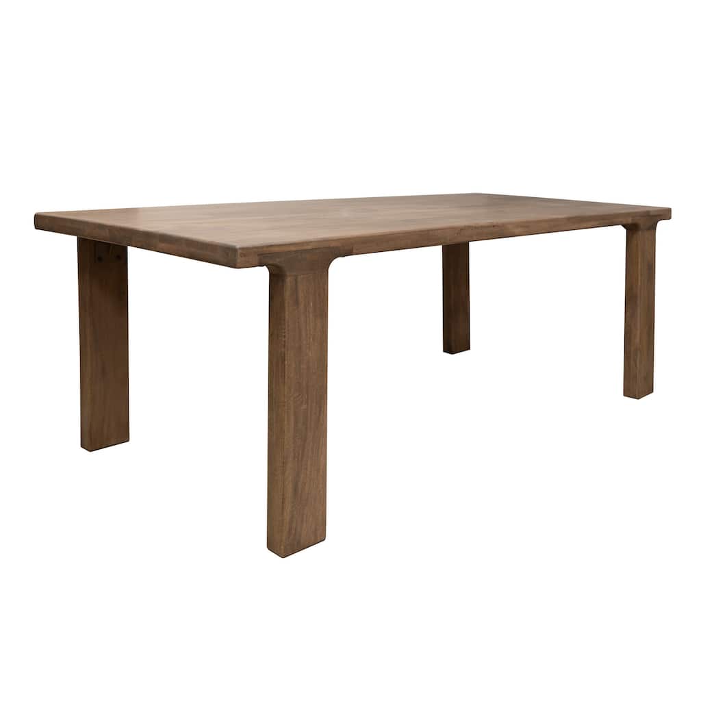 Okai Dining Table, 87 Inch Rectangular Top, Rustic Brown Solid Mango Wood