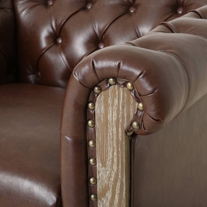 Castalia Chesterfield Tufted Club Chair by Christopher Knight Home - 39.00" L x 33.50" W x 28.00" H
