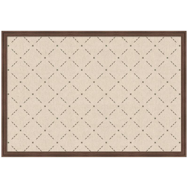 Kate and Laurel Pinboard Green Lattice Print - 38x26 - Florence Medium Brown