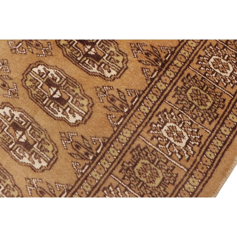 Rustic Bokhara Rodgers Brown/Beige Hand Knotted Wool Runner - 2'8'' x 9'5''