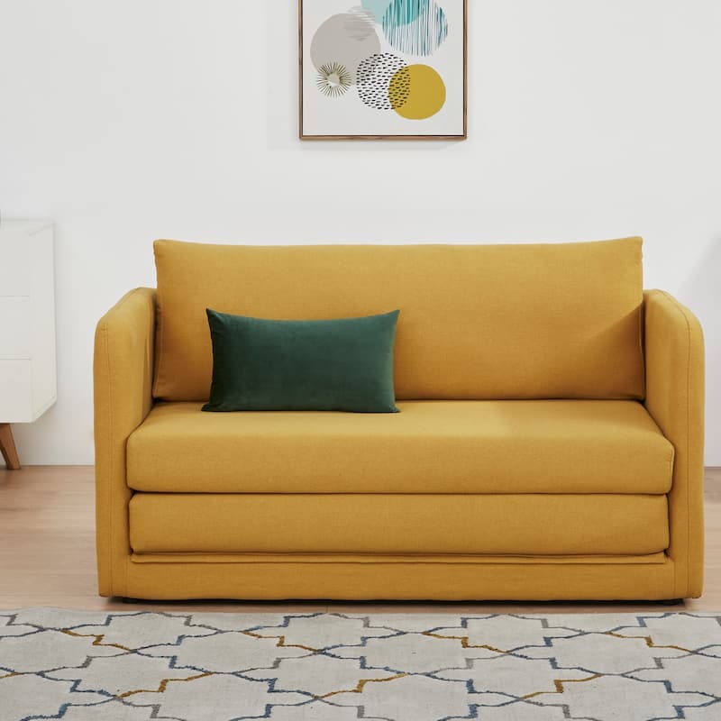 Artdeco Home Newberry Sleeper Sofa Loveseat - Mustard
