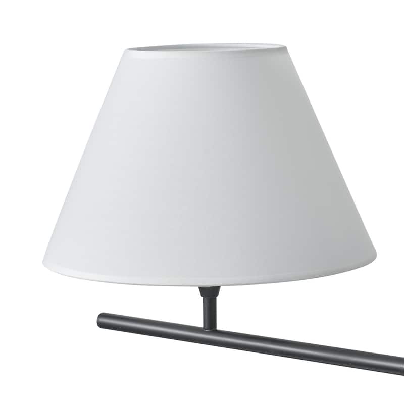 Farmhouse 2-Light Linear Kitchen Island Chandelier with White Fabric Lampshades
