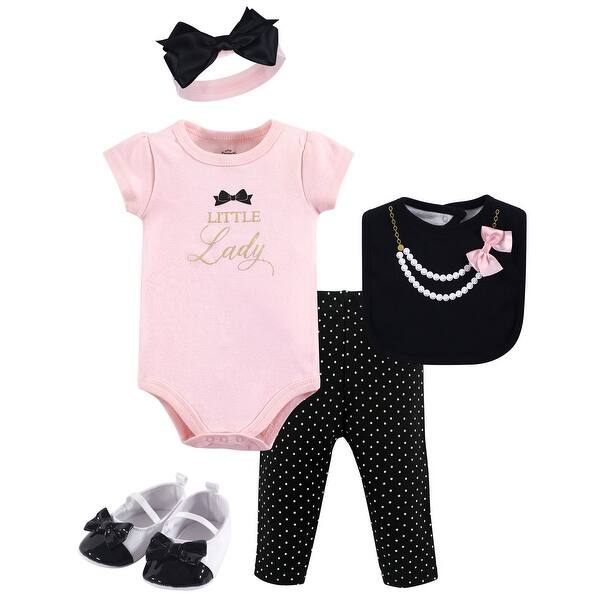 slide 1 of 1, Little Treasure Baby Girl Layette 5-Piece Set, Little Lady 0-3 Months - Little Lady