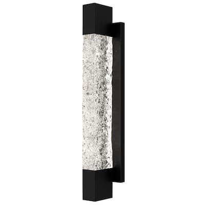 Matte Black LED Outdoor Wall Lantern from the Solace Collection