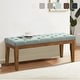 preview thumbnail 4 of 57, Button-Tufted Bench for End of Bed, Entryway Bench Beige/ Black/ Brown Solid Wood, Leather, Fabric 44-inch