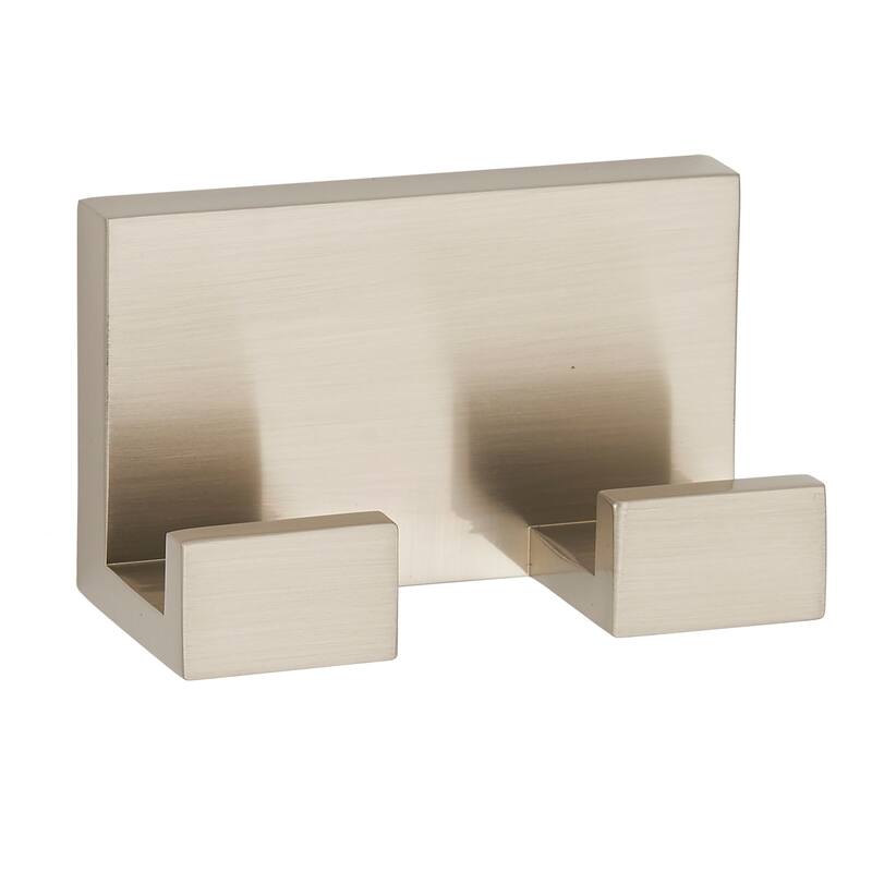Alno A6484 Linear 3" Wide Solid Metal Modern Double Bathroom Robe - Satin Nickel