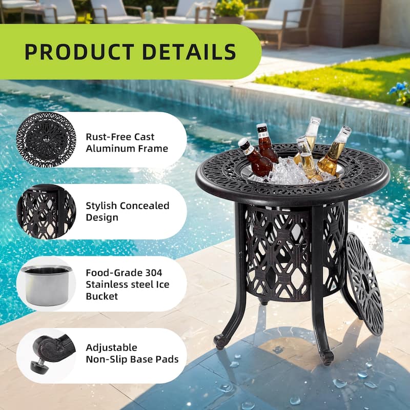 Food Grade 304 Stainless Steel Ice Bucket/Pail Table Set