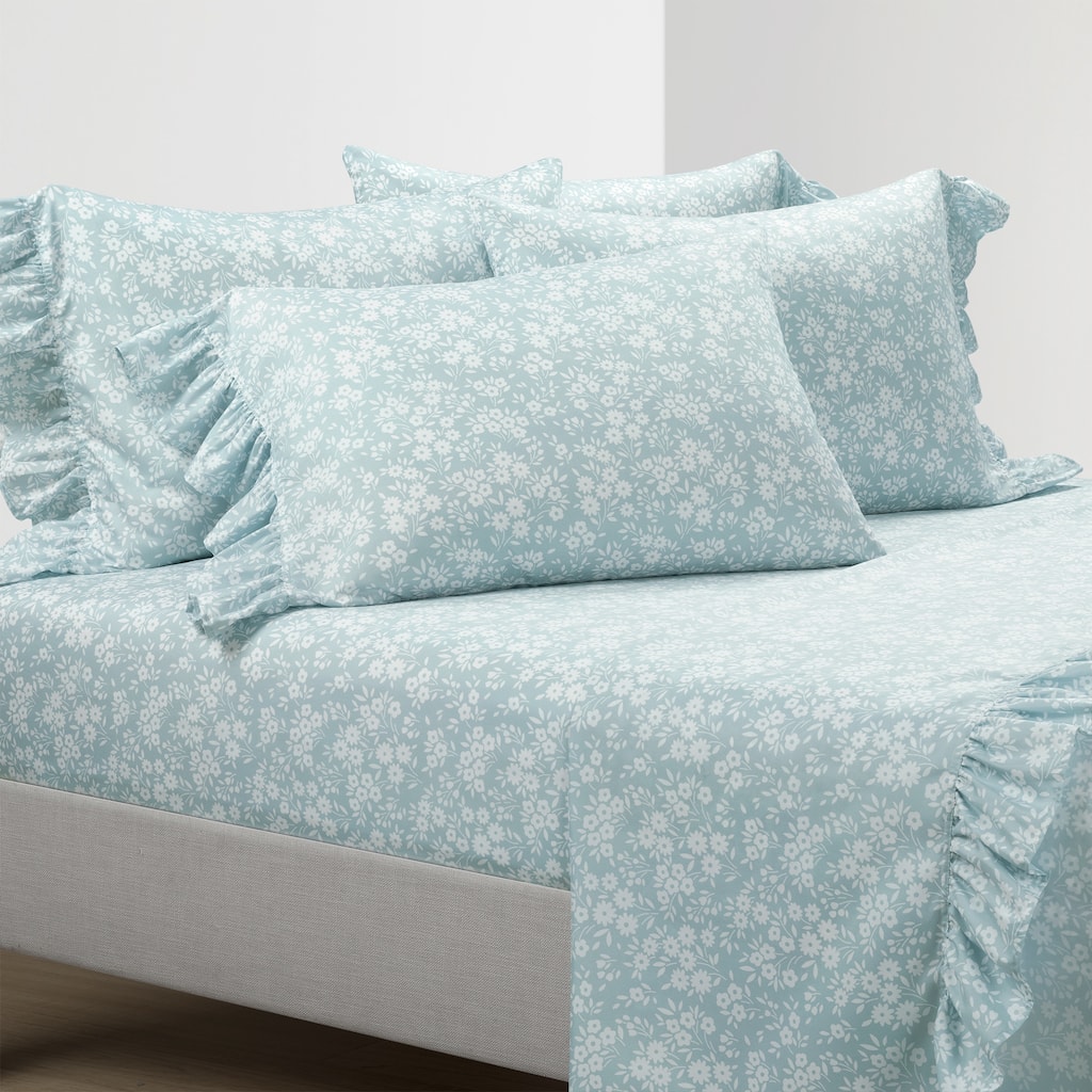 Lush Decor Garden Of Flowers Ruffle Sheet Set