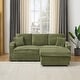 preview thumbnail 63 of 69, 80.3" L Shaped Couch with Pull Out Bed Corduroy Sleeper Sofa Bed Convertible Sectional Couches with Cup Holder for Living Room