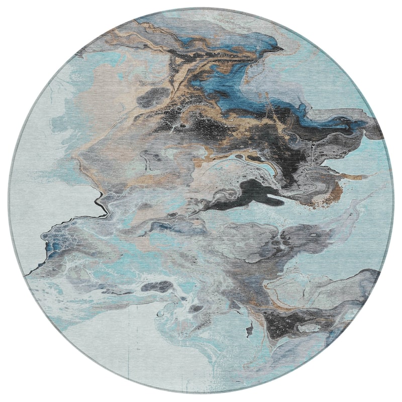 HomeRoots Abstract Modern Rectangle Outdoor Rug