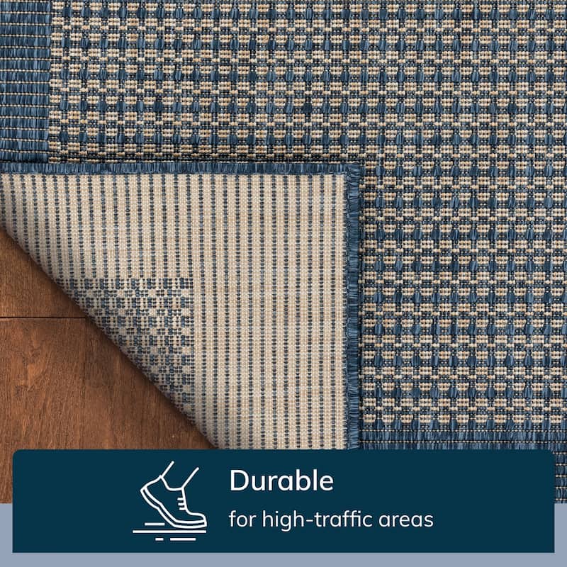 Well Woven Medusa Odin Indoor Outdoor Border Solid Area Rug