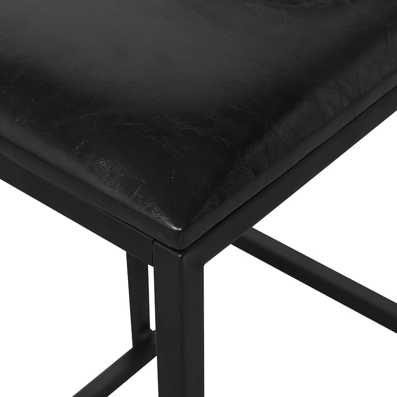 Bar Stool Set of 2 with Backrest Breakfast Bar Stools, Counter Height PU Leather Upholstered Bar Chairs for Dining Room, Kitchen