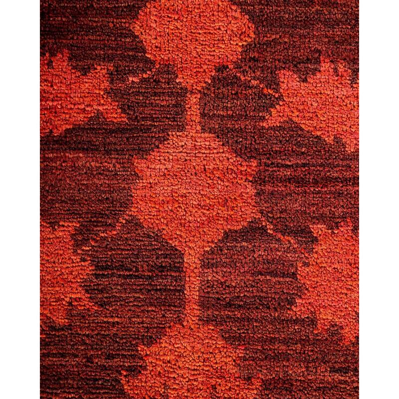 Overton Hand Knotted Wool Vintage Inspired Modern Contemporary Overdyed Brown Area Rug - 12' 1" x 16' 0"