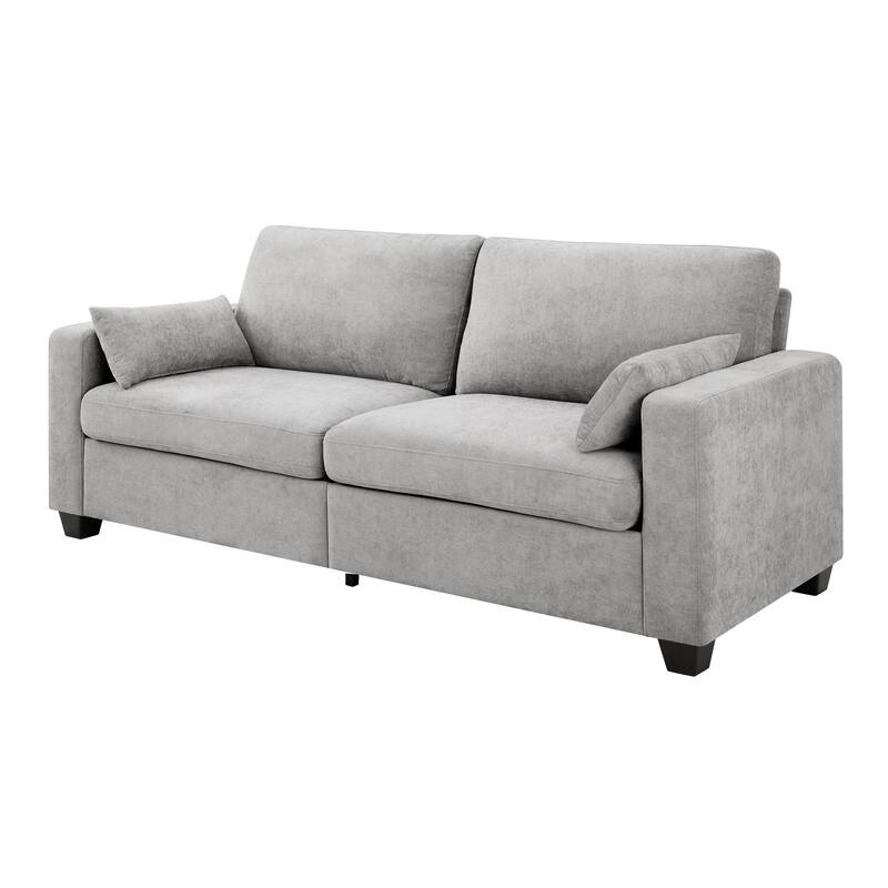 Modern Loveseat Sofa for Living Room, Removable Cover, Spring Cushions, Solid Wood Frame, Wide Armrest for Small Space